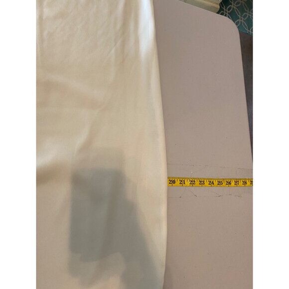 Ivory Draped Front Sleeveless Formal Maxi Dress Beaded Shoulders Small - Picture 6 of 6